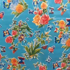 Mexican Oilcloth Butterfly Pale Blue