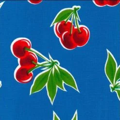 Mexican Oilcloth Cherry Dark Blue