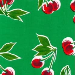Mexican Oilcloth Cherry Dark Green