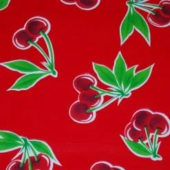 Mexican Oilcloth Cherries Red